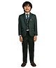 P-MARK Full Sleeves Solid Shirt With Waistcoat Textured Blazer Pant & Tie Set - Dark Green