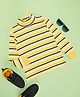Pantaloons Junior Cotton Full Sleeves Striped Sweatshirt - Yellow