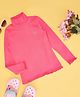 Pantaloons Junior Cotton Spandex Full Sleeves Solid Sweatshirt - Hot Pink
