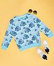 Pantaloons Junior Cotton Full Sleeves Vehicles Printed Sweatshirt - Sky Blue