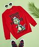 Pantaloons Junior Cotton Full Sleeves Dinosaur Printed Sweatshirt - Red