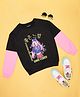 Pantaloons Junior Full Sleeves Colour Blocked Girl Printed Sweatshirt - Black