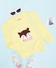 Pantaloons Junior Full Sleeves Animal Face Embroidered Sweatshirt - Yellow