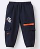 Mark & Mia Trouser With Space Theme Embroidery  & Pocket - Navy Blue