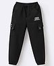 Mark & Mia Full Length Trouser with Text Embroidery - Black