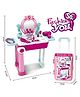 AKN TOYS Beauty Makeup Kit for Doll Girls Cosmetic Set 2 in 1 Vanity Table Portable Trolley Pretend Play Set Toy with Make up Accessories for Kids Plastic ( Color May Vary)