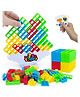 AKN TOYS Tetra Tower Game 32 Pcs (4 Different Shapes) Stack Tower Blocks with 22 Cards, Swing Stack Balance Building Block Interactive STEM Toy ( Color May Vary)