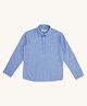 Pantaloons Junior Cotton Full Sleeves Solid Kurta Style Shirt - Light Blue