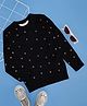Pantaloons Junior Full Sleeves Bow & Foil Stars Designed Sweater - Black
