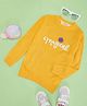 Pantaloons Junior Full Sleeves Magical Text Designed Sweater - Yellow