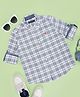 Pantaloons Junior Cotton Full Sleeves Fox Patch Detailed Checked Shirt - Blue & White