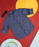 Pantaloons Junior Cotton Full Sleeves Crowns Printed Shirt - Navy Blue