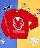 Pantaloons Junior Marvel Featuring Full Raglan Sleeves Iron Man Designed Sweater - Red