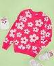 Pantaloons Junior Full Sleeves Floral Designed Sweater - Pink