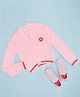 Pantaloons Junior Full Sleeves Floral Self Designed Sweater - Pink