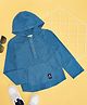 Pantaloons Junior Cotton Full Sleeves Solid Kurta Style Hooded Shirt - Blue