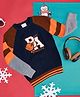 Pantaloons Junior Full Sleeves Numericals Patch Embroidered Sweater - Navy Blue