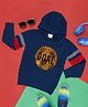 Pantaloons Junior Full Sleeves Sequins Embellished Hooded Sweater - Navy Blue