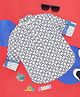 Pantaloons Junior Cotton Full Sleeves Abstract Printed Kurta Style Shirt - White