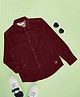 Pantaloons Junior Cotton Full Sleeves Solid Shirt - Dark Red
