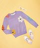 Pantaloons Junior Full Sleeves Floral Self Designed Sweater - Lilac