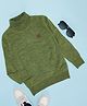 Pantaloons Junior Full Sleeves Solid Sweater - Olive Green