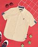 Pantaloons Junior Half Sleeves Animal Patch Embroidered Shirt - Yellow