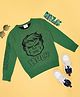 Pantaloons Junior Marvel Featuring Full Sleeves Hulk Designed Sweater - Green