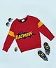 Pantaloons Junior DC Comic Featuring Full Sleeves Batman Text Designed Sweater - Red