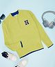 Pantaloons Junior Full Sleeves Typography Patch Embroidered Sweater - Green
