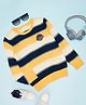 Pantaloons Junior Full Sleeves Rugby Striped Sweater - Yellow