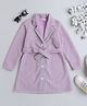 Taffykids Full Sleeves Textured Winter Jacket With Tie Up Belt - Lilac