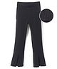 Pine Kids Cotton Lycra Knit Full Length Solid Leggings - Black