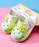Babyoye Clogs with Back Strap Closure & Floral Applique - White & Yellow