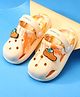 Babyoye Slip On Clogs With Back Strap Marble Print & Applique - Orange