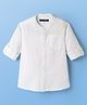 Pine Kids 100% Cotton Full Sleeves Solid Coloured Shirts With Mandarin Collar - White