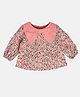 MINI KLUB Cotton Full Puffed Sleeves Abstract Printed Top - Coral