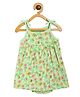 MINI KLUB Cotton Half Sleeves Floral & Snail Printed Frock Style Onesie - Green
