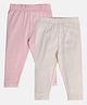 MINI KLUB Cotton Pack Of 2 Solid Leggings - Pink & Lavender