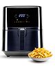 Hafele NOIL Lite 4.5L Digital Air Fryer with 360° Rapid Air Technology & Touch Panel with Colourful Icons for 8 -Preset Menus, Uses 90% Less Oil, Non-Stick Basket, 1500W (Brushed Steel)- Black