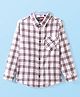 INFINITY Twill Cotton Woven Full Sleeves Checked Shirt - White