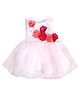 MINI KLUB Cotton Sleeveless Floral Applique Detailed Dress - White