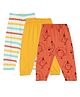 MINI KLUB Pack Of 3 Cotton Solid & Striped Pants - Rust White & Yellow