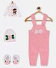 MayRa Knits Floral & Teddy Bear Designed Crotcheted Sweater Set - Pink