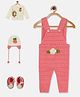MayRa Knits Floral Designed Crotcheted Sweater Set - Pink & White