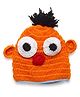 MayRa Knits Knitted Bird Crotchet Designed Cap - Orange