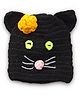 MayRa Knits Knitted Cat Crotchet Designed Cap - Black