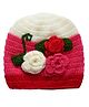MayRa Knits Knitted Floral Crotchet Designed Cap - Pink