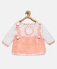 MayRa Knits Knitted Full Sleeves Floral Crotchet Designed Dress - Peach