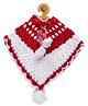 MayRa Knits Christmas Theme Batwing Sleeves Colour Blocked Poncho - Red & White